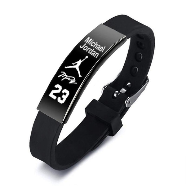 Black Silicone Bracelet Men Basketball Star Bracelet Michael Jordan