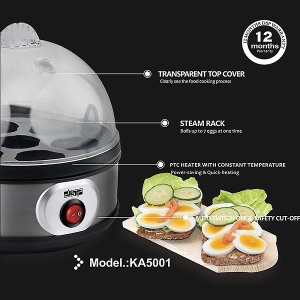 Dansong Mini Egg Cooker Ruostumaton Teräs Munak höyrystin Kotitalous Pieni Aamiainen Kone