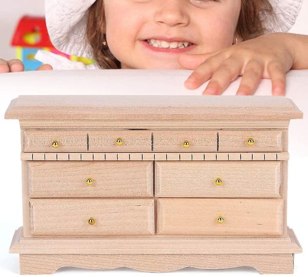 1:12 Mini Dukkehus Møbler, Simuleret Skab Skuffe Mini Model