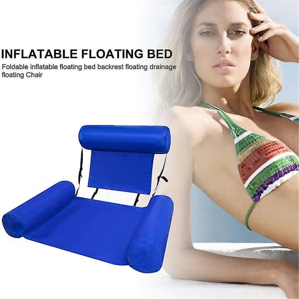 Uppblåsbar Vatten Simstol Fällbar Pool Float Säte Ryggstöd Säng