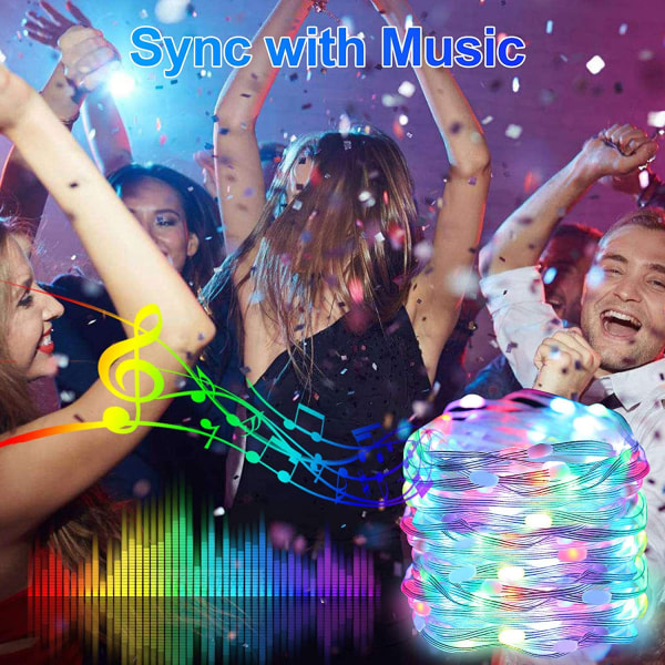 20M LED String Lights, Outdoor USB LED String Lights with App Con