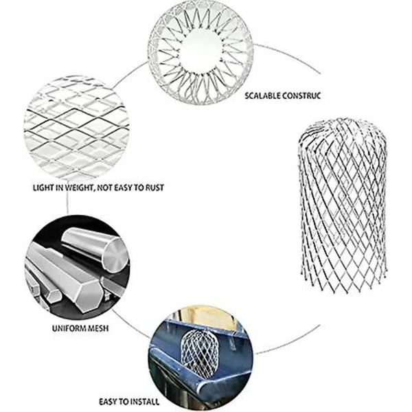 4 stk. Aluminiumsrende Beskyttelse Udvidelig Filter Si, 3 Tommer