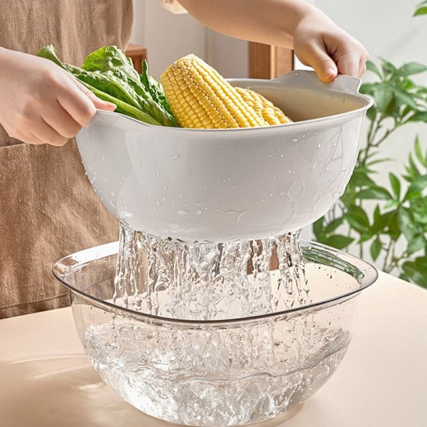 (1 piece) all-purpose basket, vegetable drip tray, double layer draining basket, kitchen strainer for fruit