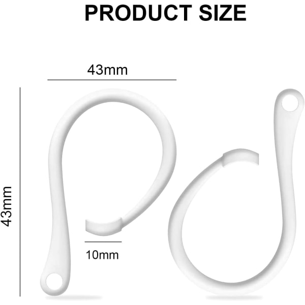 4 Pairs Silicone Anti-lost Ear Hooks Compatible with AirPods 3 &