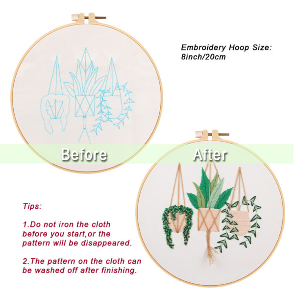 Broderikit för nybörjare, DIY korsstygnsbroderi startkit, E