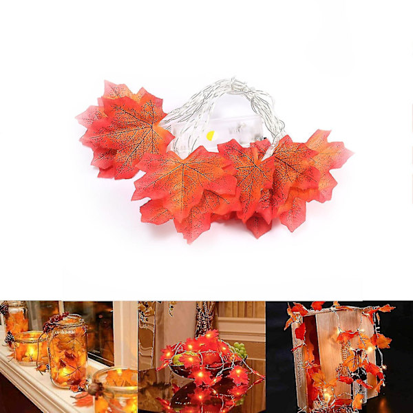 3m / 20LED Konstgjorda Lönnlöv Garland Höstlöv String Lights
