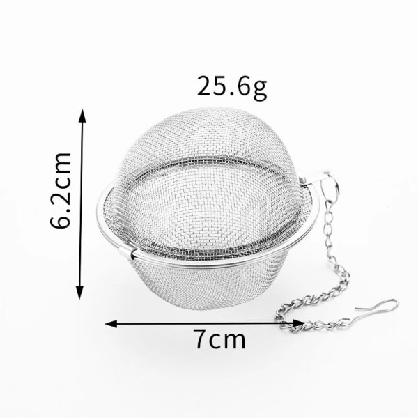 2 rostfria tebollar i mesh (ca 6 cm) tesil te str