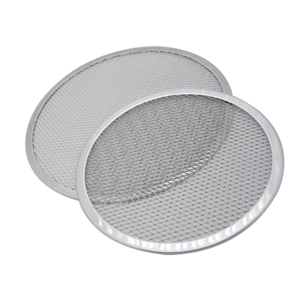 2 stycken aluminium rund mesh pizzabricka Multi-specifikation