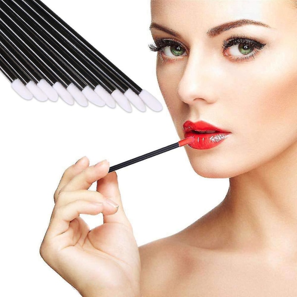 200 stycken engångsborstar för läppar Läppstift Gloss Wands Applikator  Makeup Tool Kit, svart 35f8 | Fyndiq