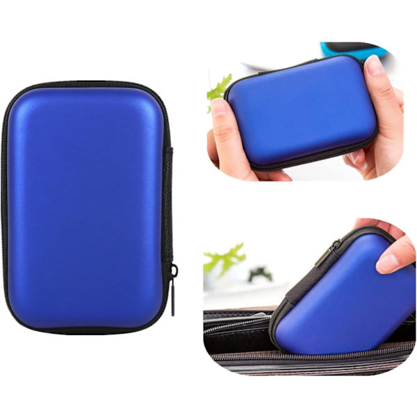 Mini bærbar øretelefon etui opbevaringspose med lynlåslomme E