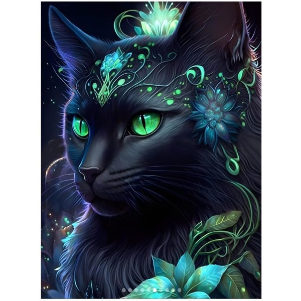 Gör-det-själv- diamond painting, diamantkonstmålning Black Cat Kit