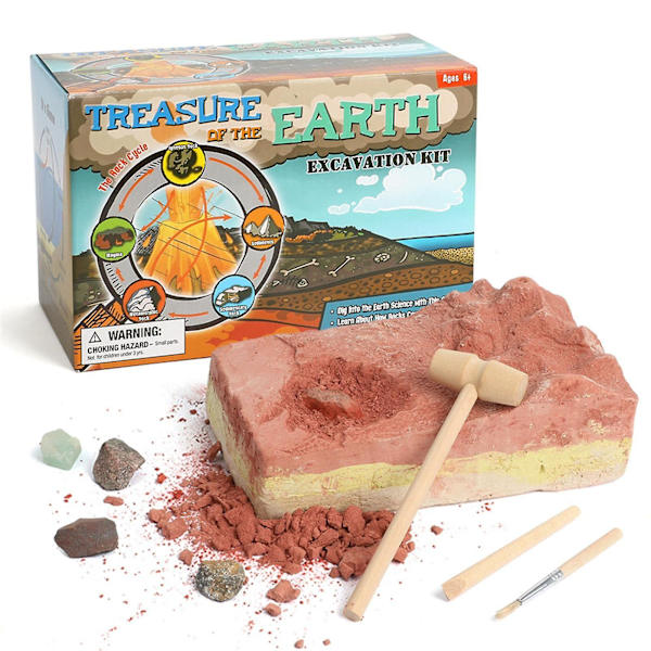 Vulkan Rock Mineral Dig Kit, Gemstone Dig Kit Gem Mining Legetøj, Oplev 6 Forskellige Stene, Ædelstene Krystaller