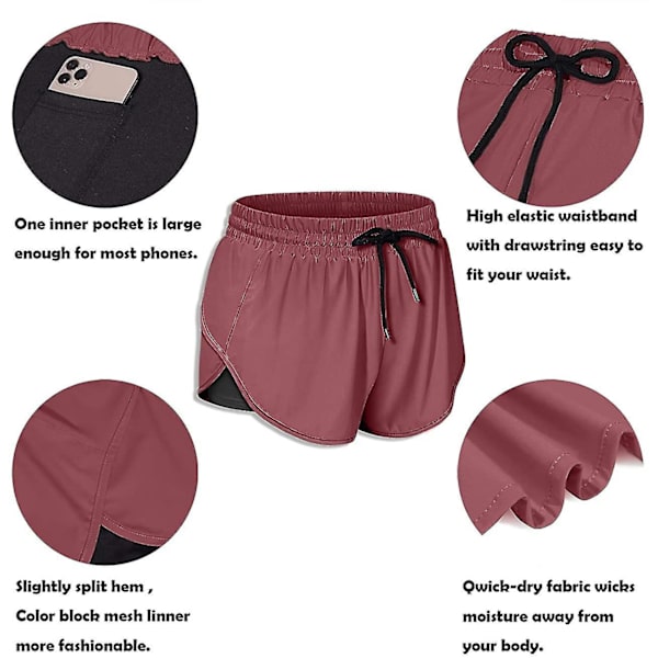 Shorts Womens Sport Hotpants Med Lommer Strikk (XXL)