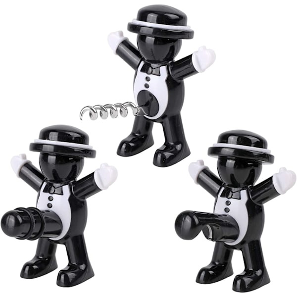 3-pack vinflaskepropp, flaskeåbnersæt vinflaskepropp, vin B