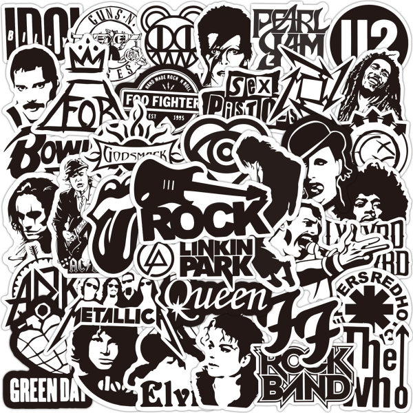 50 Rock Rock Punk Band Graffiti Stickers Resväska Motorcykel Skat