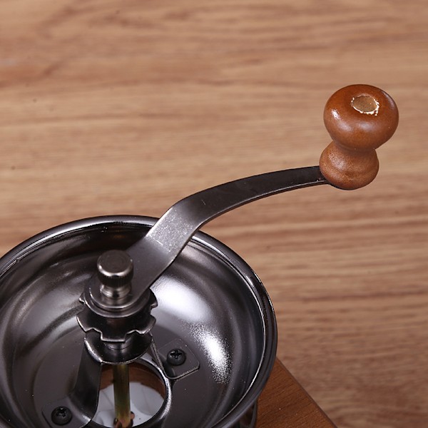 Træ manuel kaffekværn, ny keramisk håndkværn, lille kaffepulverkværn, husholdningskværn keramisk slibekern