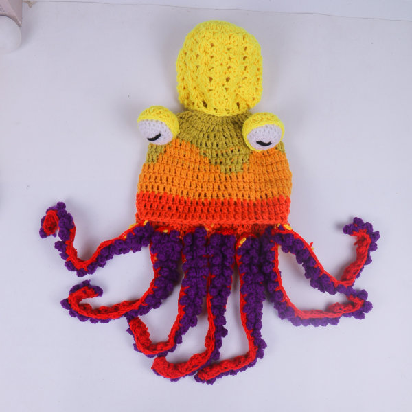 Hand-woven octopus hat for European and American adults in the sh