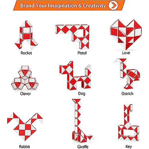 24 delar Fidget Cube Speed Cube Twist Puzzle Leksaker Magisk Linjal Fidget Leksaker Hjärngympa Pedagogiska Leksaker för Barn（A）