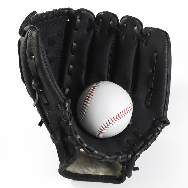 Baseball Glove Left Hand Softball Mitt Outdoor Sports Training Glove For Youth Adult Kids black (Size S)