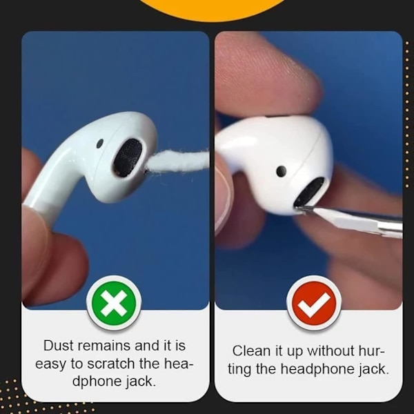 Bluetooth-øretelefoner rengøringspen, multifunktionel støvrenser med blød børste, in-ear-hovedtelefon rengøringsværktøj, bærbar