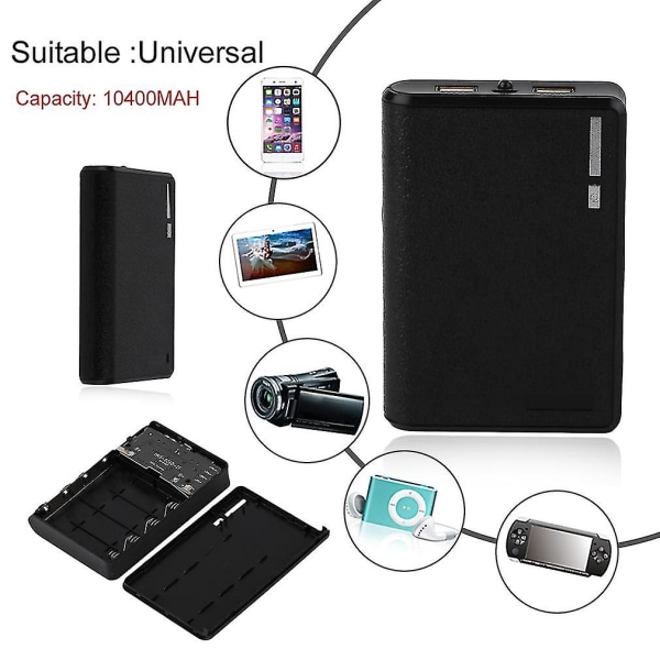 Stor kapacitet 10400mah 4*18650 DIY-batteri Externt Power Bank- case Mobiltelefon Batteriladdare Lämplig för Iphone-mobiltelefon