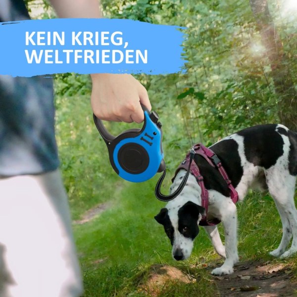 (blue, 3 meters long) dog leash retractable dog leash