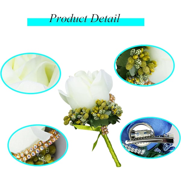 4 st bröllopsboutonniere, blomsterboutonniere, brudgummans kostym