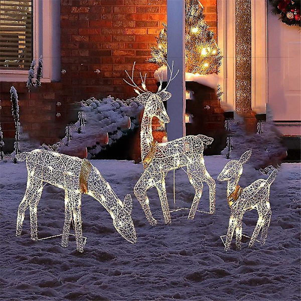 Jul Älg Hjort Led Nattljus Lysande Glitter Ren Jul Hem Utomhus