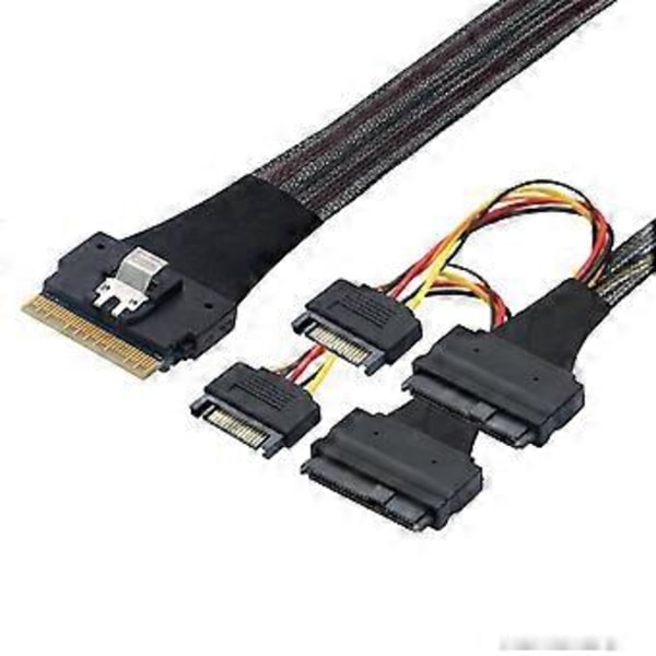 Ulkoinen SFF8654(8i) - 2xSFF8639 NVME Datapalvelinkaapeli Kotelon liittimet 12/24Gbps Lähetyskaapeli palvelimille