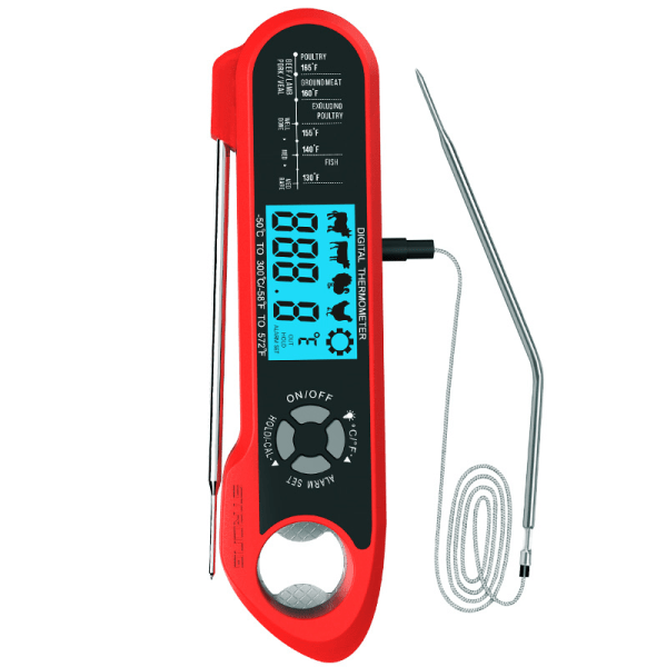 Termometer, med Dual Probe & Long Wire LCD Electronic Instant R