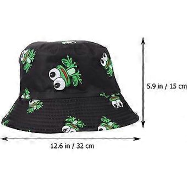 Groda Bucket Hatt Sommar Fiskehatt Packbar Rese Strand Fiskarhatt för Kvinnor Tonårsflickor Vuxna Stil 2