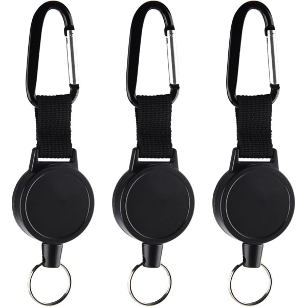 3 Pieces Retractable Heavy Duty Retractable Retractable Keychain