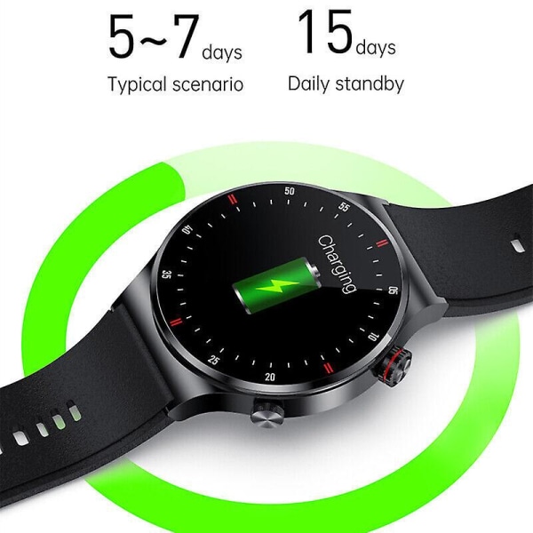 Qw33 Smart Watch Ecg Ppg Musikspelare Bluetooth Stegräkning Ring Sport Fitness Tracker（Silver Steel）