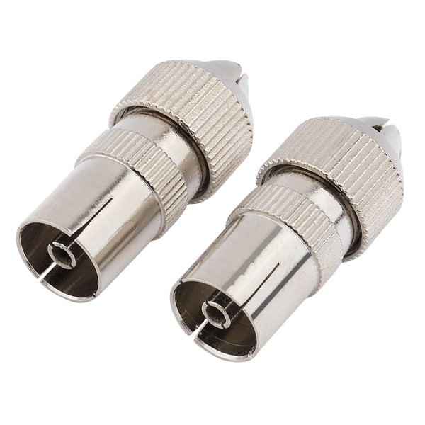 Catv antennehoved hjemmevideo RF ledningsstik bambushoved RF han 9.5 hoved TV-stik (2 stk)
