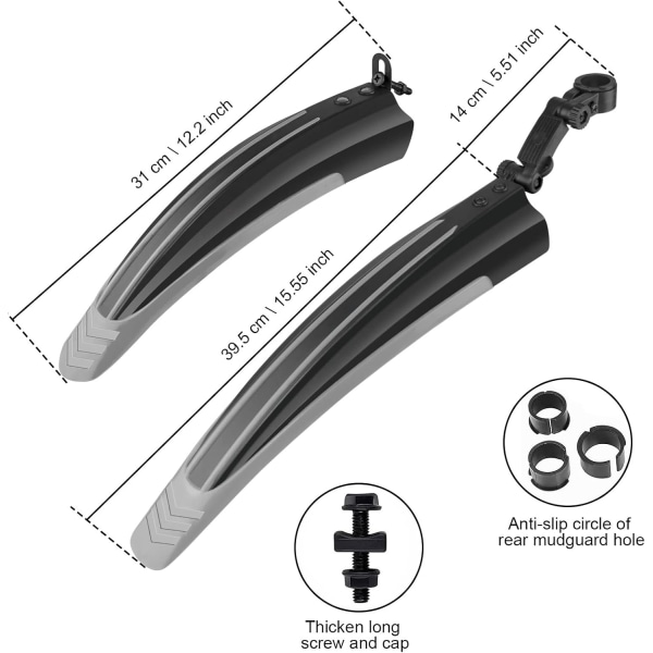 Polkupyörän lokasuoja, maastopyöräily MTB Road Universal Adjustable Th