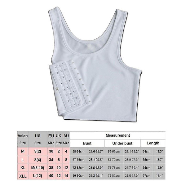 Naisten rintaliivit Tomboy Lesbian Corset Trans Vest Kesä Sivusolki Lyhyt Tank Top Alusvaatteet Shaper Bustier Rinta Binder（2XL）
