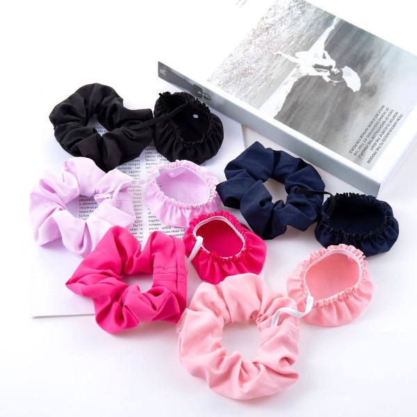2 stk. Genanvendelige, vaskbare drikkeovertræk Anti-Spike Scrunchie-overtræk til de fleste drikkekopper og glas - Sort