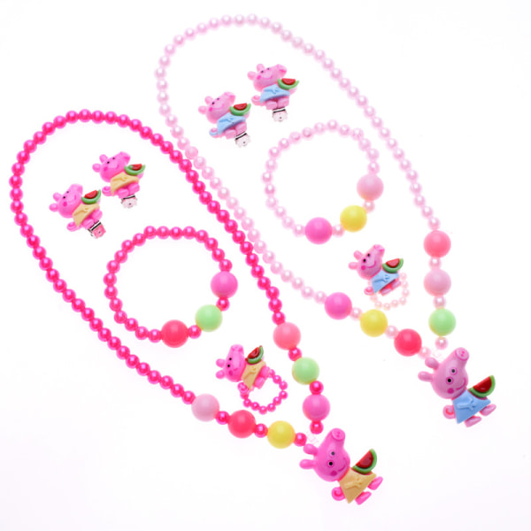 Kids Jewelry Little Girls Necklace Bracelet Ring Earrings Clip Hair Clips Set Costume Jewelry Party Favors Gift for Dress Up Play