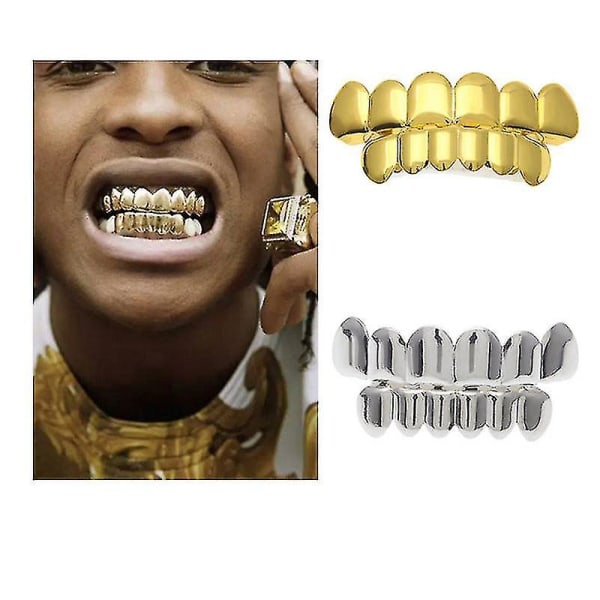 Hip Hop proteser Guld Tänder Och Silver Tänder Silver