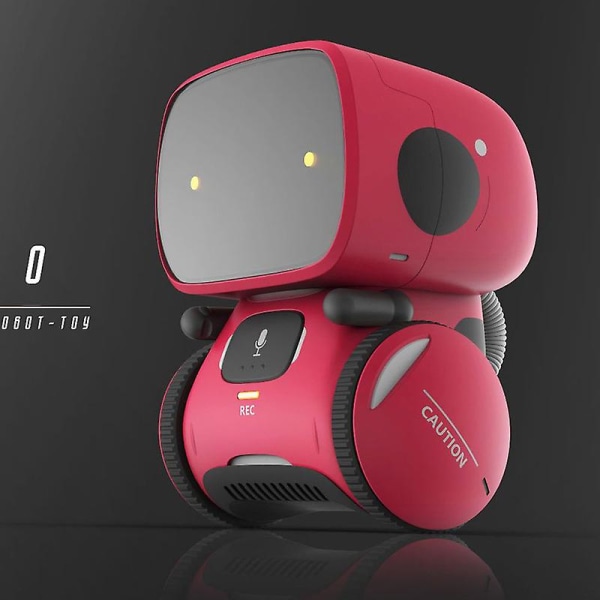 Børnerobot legetøj, interaktiv smart talende robot med stemmestyret touch sensor talegenkendelse, fødselsdagsgaver (rød)