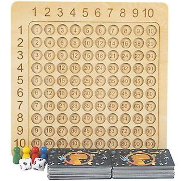 1 Sæt Træ Matematik Multiplikationstavle Matematikbrætspil Førskole Matematiklegetøj Undervisningshjælp