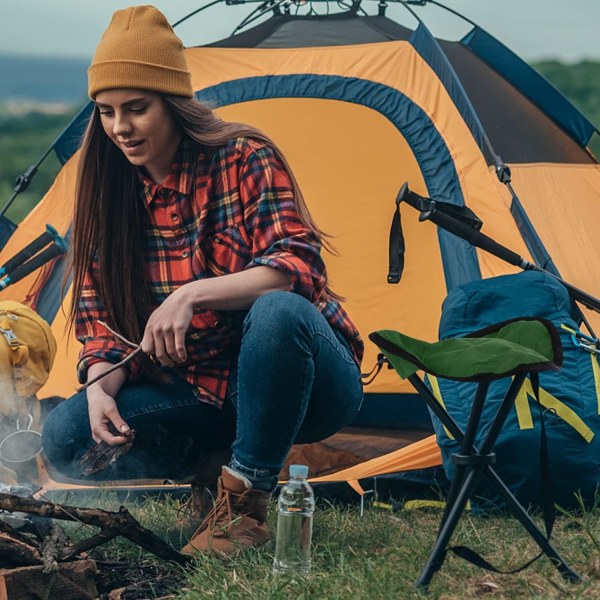 Tripod Camping Stools, Lett Bærbar Sammenleggbar Camping Stol