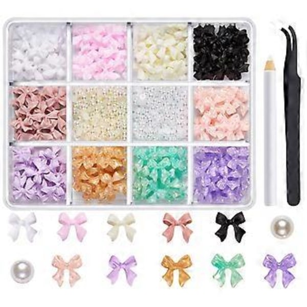 1 Ask 3D Nagelberlocker Nagelstrass för Kvinnor Nageldekoration Nagelkonstprojekt Utsmyckning Hantverkstillbehör 12FH03