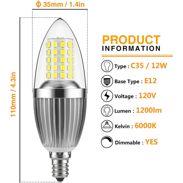 LED-ljuskälla, ej dimbar, motsvarande 100 W, 12 W LED