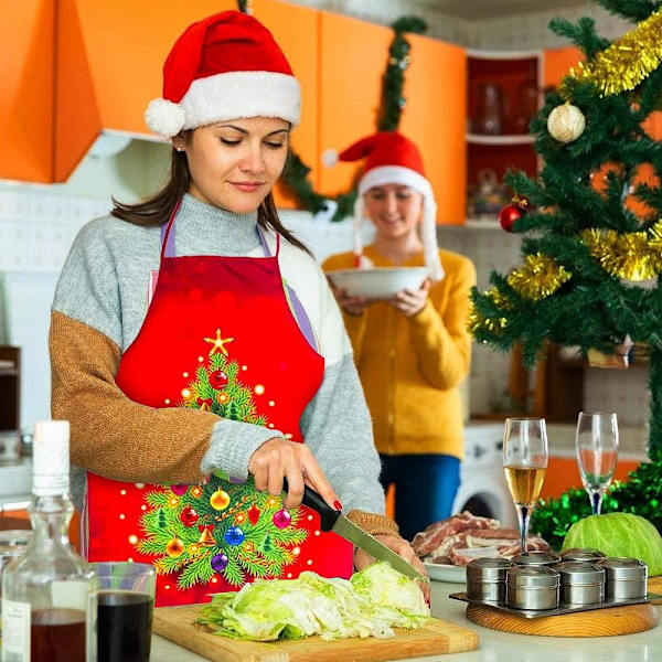 Juleforkle, trykt forkle, kreativt forkle, voksen matlaging forkle