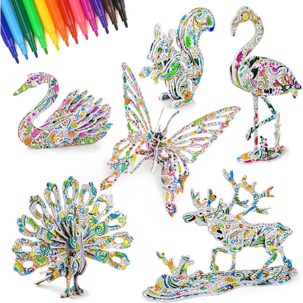 3D-pussel DIY-hantverksset för barn flicka pojke 6-12 år - Bästa G