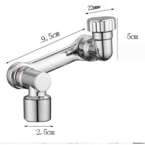 Faucettut, 1080 ° roterende kranlufter, vannsparende skrue