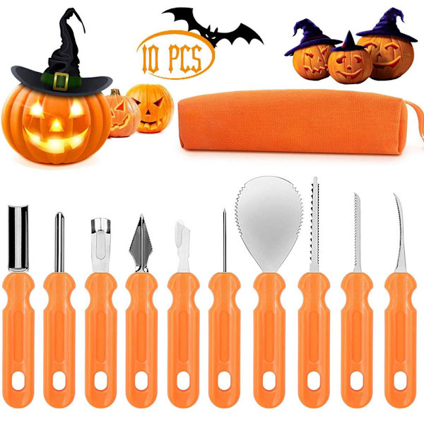 10-delt Halloween græskarudskæringskit, græskarudskæringsværktøjer