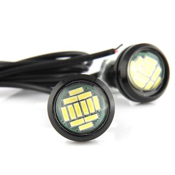 10 stk. bil LED ørneøjelampe 23MM 4014 12LED linse superlysende hi