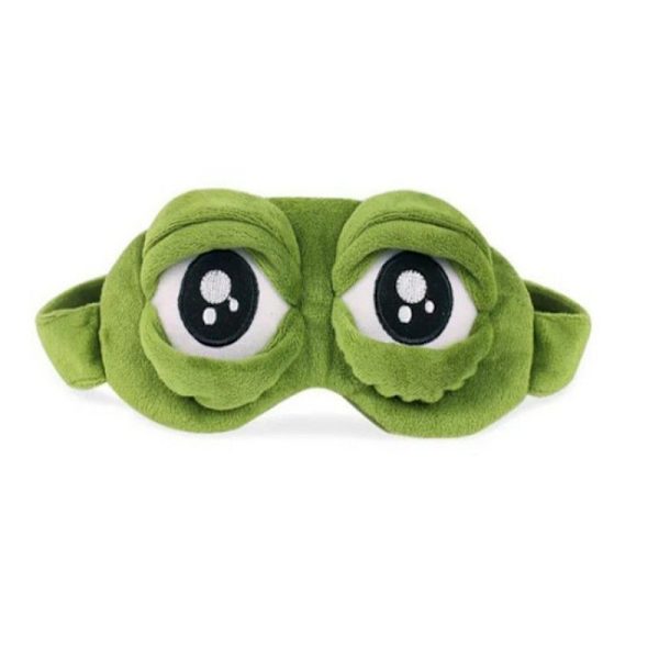 Ögonmask, Fluff Face Sleepy Face Rolig Nyhet Cartoon Groda Ögon C